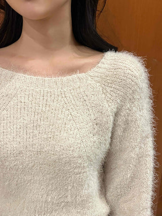 Delicate Fit Angora Touch Fuzzy Crop Knit