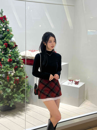 Slim Fit High-Neck Basic Ribbed Long Sleeve T-Shirt