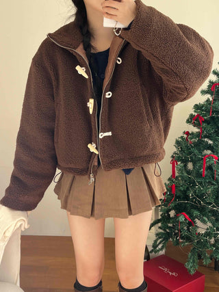 Tumble Two-Way Zip-Up Toggle Button Fleece Oversized Jumper