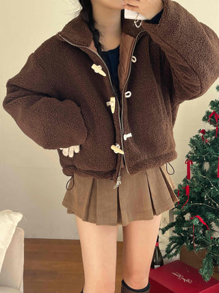Tumble Two-Way Zip-Up Toggle Button Fleece Oversized Jumper