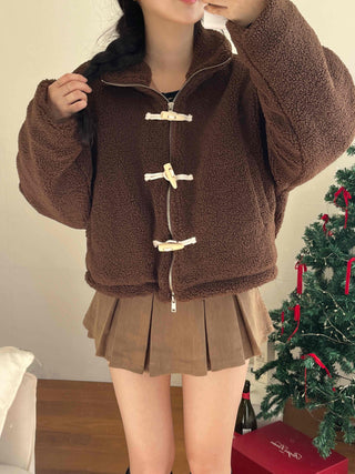 Tumble Two-Way Zip-Up Toggle Button Fleece Oversized Jumper
