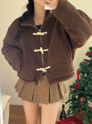 Tumble Two-Way Zip-Up Toggle Button Fleece Oversized Jumper