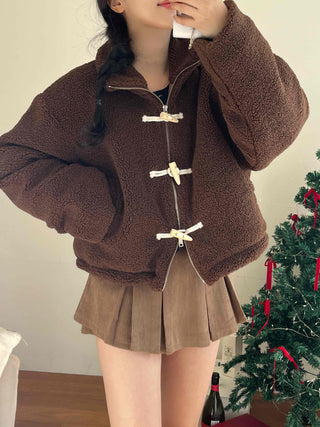 Tumble Two-Way Zip-Up Toggle Button Fleece Oversized Jumper