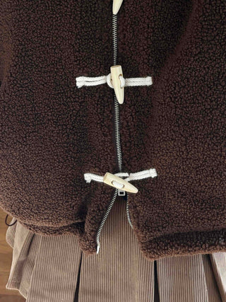 Tumble Two-Way Zip-Up Toggle Button Fleece Oversized Jumper