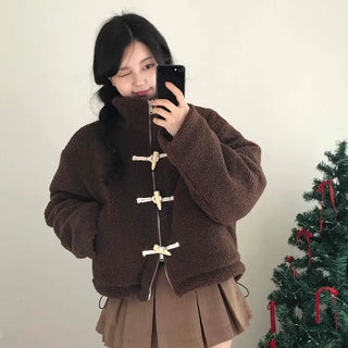Tumble Two-Way Zip-Up Toggle Button Fleece Oversized Jumper