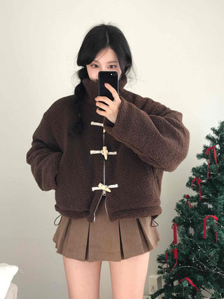 Tumble Two-Way Zip-Up Toggle Button Fleece Oversized Jumper