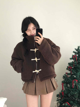 Tumble Two-Way Zip-Up Toggle Button Fleece Oversized Jumper