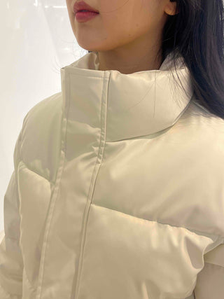 Oversized Stand Collar Leather Short Padded Jumper