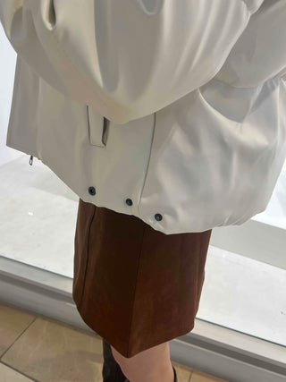Oversized Stand Collar Leather Short Padded Jumper