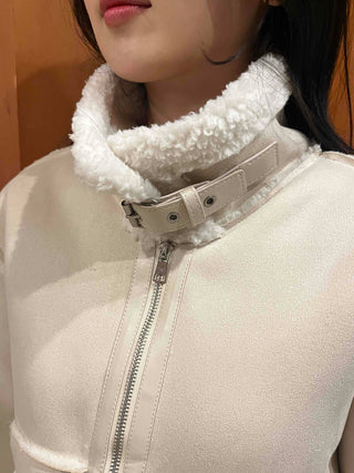 Boa Fleece Crop Zip-Up Jacket