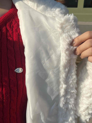 Curly Collar Toggle Button Sherpa Coat
