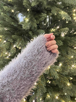 Fuzzy Angora V-Neck Crop Knit