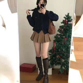 Youth College Double Pleated Tennis Mini Skirt