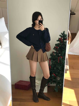 Youth College Double Pleated Tennis Mini Skirt