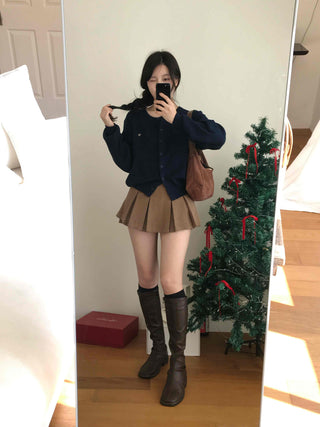 Youth College Double Pleated Tennis Mini Skirt