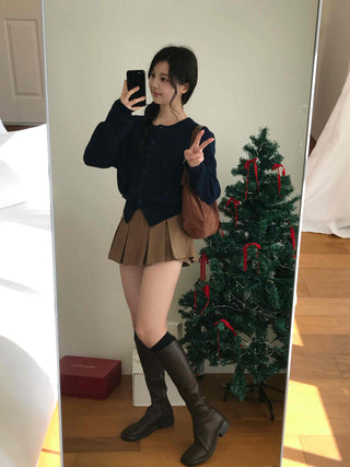 Youth College Double Pleated Tennis Mini Skirt