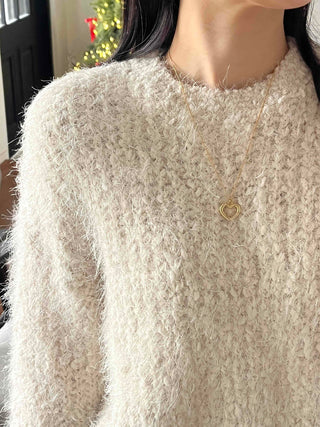 Fuzzy Mohair Loose Fit Crop Knit