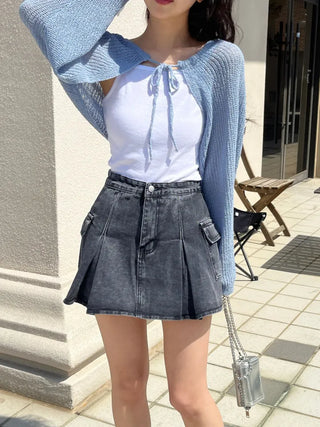Nael  Crop Balloon Knit Cardigan