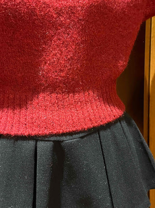 Off-shoulder Choker Set Lip Neck Crop Knit