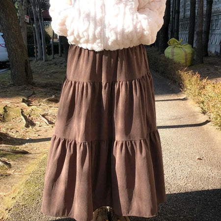 Candy Tiered Elastic Waist Maxi Skirt