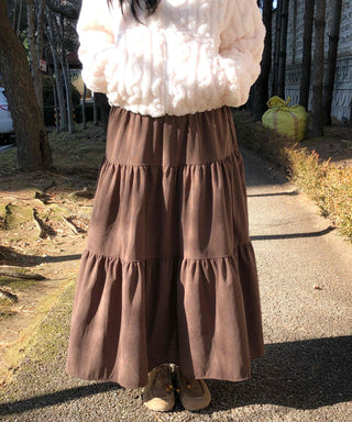 Candy Tiered Elastic Waist Maxi Skirt