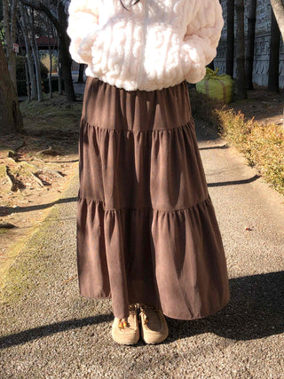 Candy Tiered Elastic Waist Maxi Skirt