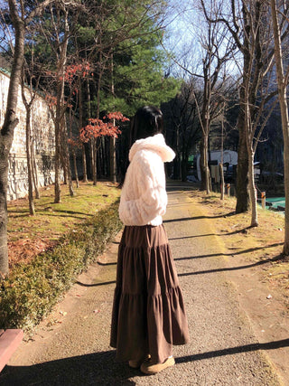 Candy Tiered Elastic Waist Maxi Skirt