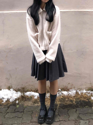 Daily pleated midi skirt