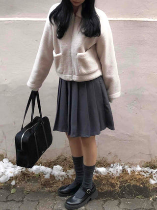 Daily pleated midi skirt