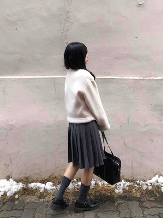 Daily pleated midi skirt