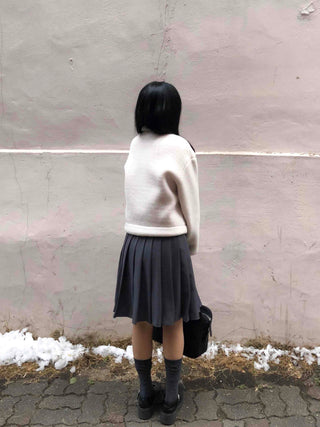 Daily pleated midi skirt
