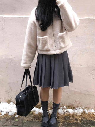 Daily pleated midi skirt