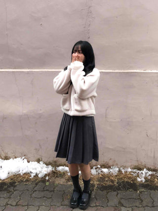 Daily pleated midi skirt