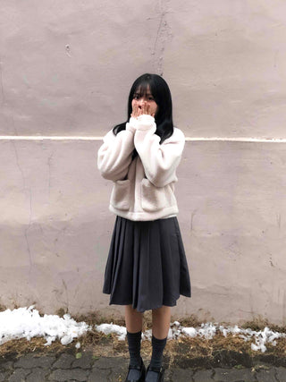 Daily pleated midi skirt