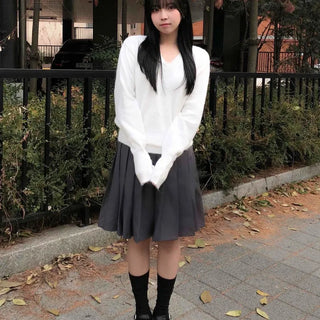 Daily pleated midi skirt