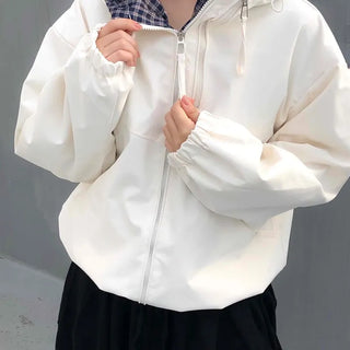 Check Lined Field Hooded Jumper