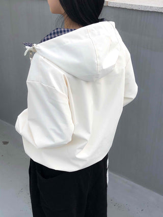 Check Lined Field Hooded Jumper