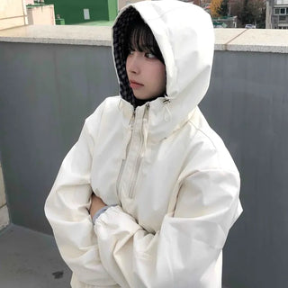 Check Lined Field Hooded Jumper