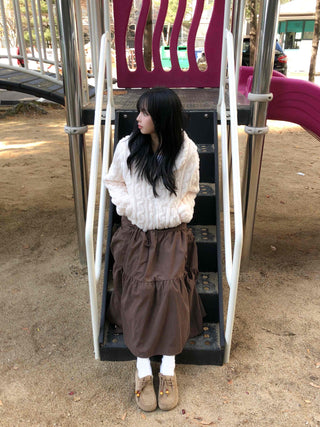 Bubble Cable Soft Fleece Zip-up Hoodie