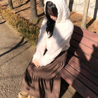 Bubble Cable Soft Fleece Zip-up Hoodie