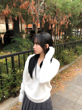 Cozy Fit V-Neck Wool Knit