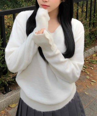 Cozy Fit V-Neck Wool Knit