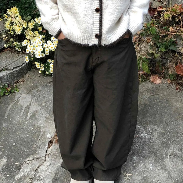 Cozy Studded Point Wide Balloon Pants