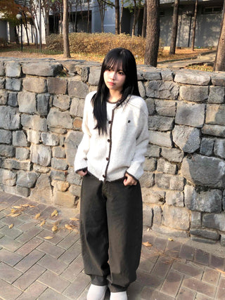 Cozy Studded Point Wide Balloon Pants