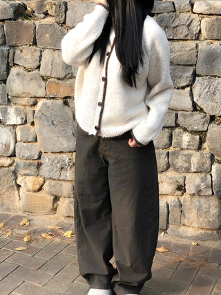 Cozy Studded Point Wide Balloon Pants