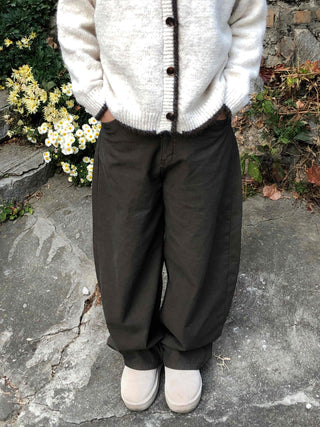 Cozy Studded Point Wide Balloon Pants