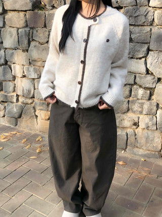 Cozy Studded Point Wide Balloon Pants