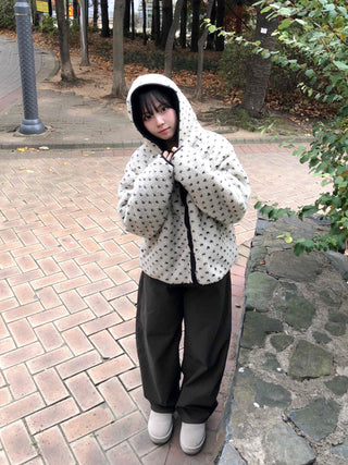 Cozy Studded Point Wide Balloon Pants