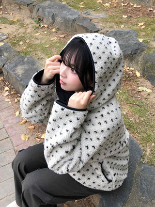 Cozy Mini Dot Color Block Fleece