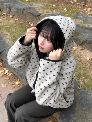 Cozy Mini Dot Color Block Fleece